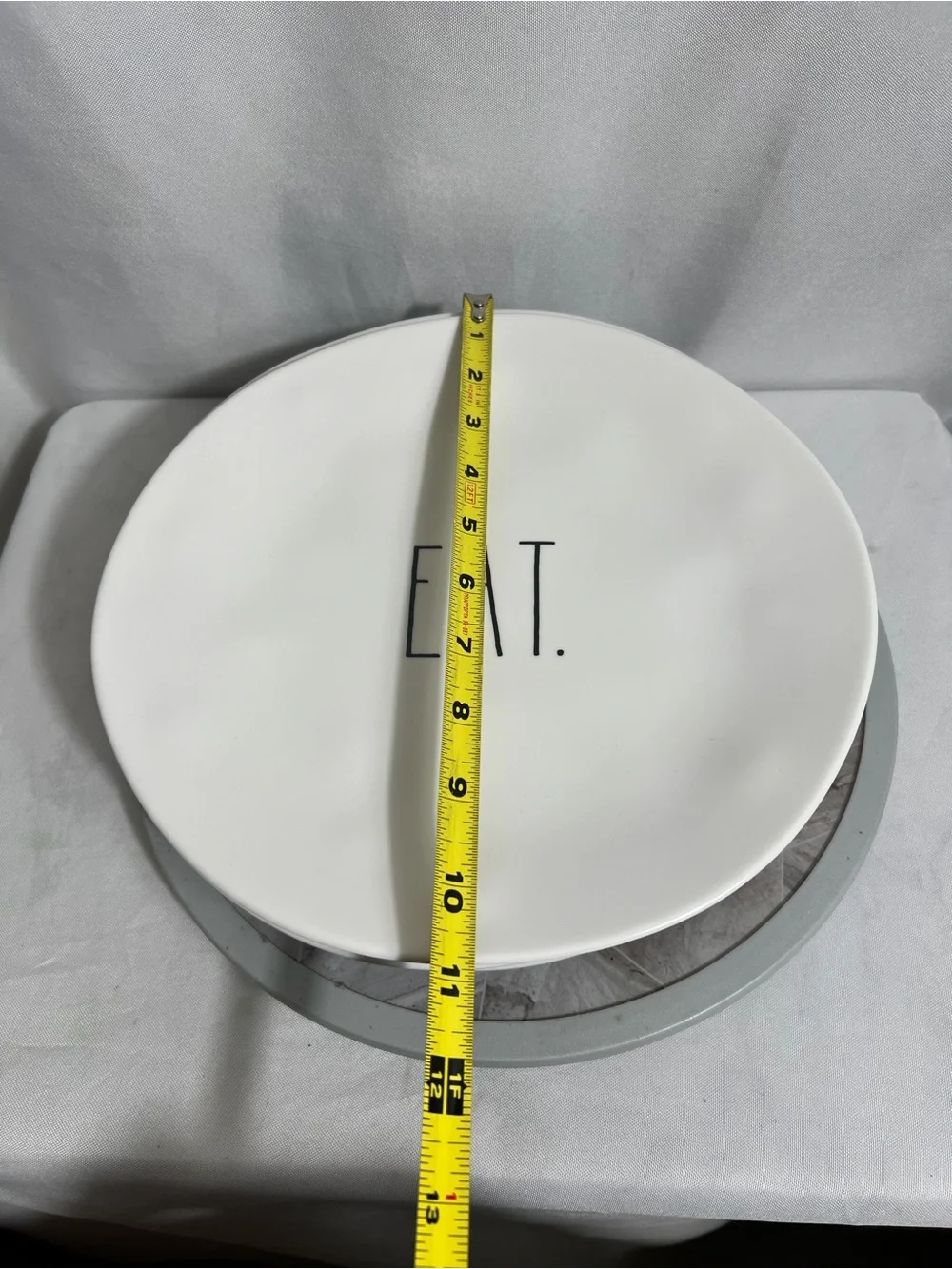 Rae Dunn EAT Dinner Plates Set of 8 White Melamine 10.5” Farmhouse Dining